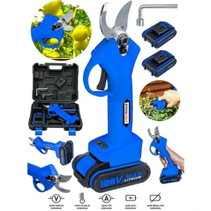 Kömürsüz Motor Akülü Bağ Makasi Dal Budama Kesme Makasi Makinesi Çantali
