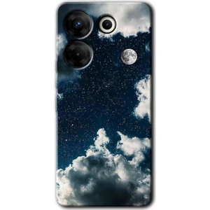 Tecno Camon 20 Pro 5g Kılıf Hd Desen Baskılı Kılıf + Kırılmaz Cam - Gece Gökyüzü