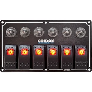 Switch Panel 6 Anahtar Otomatik Sigortalı 12-24V Tekne Kontrol Paneli