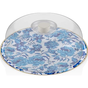 Blue Rose Yuvarlak Kek Fanus 31Cm