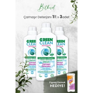 U Green Clean Sensıtıve Kokusuz Çamaşır Deterjanı 1 L x 3