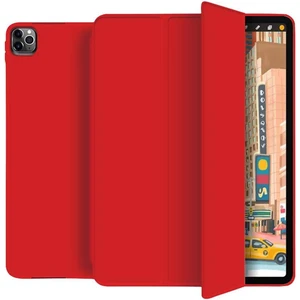 Apple iPad Pro 12.9 2022 M2 (6.nesil) Kılıf Yatay Standlı Arka Silikon Güçlü Mıknatıslı Uyku Modlu Silikon Smart Kılıf (Model A2436,A2764/37)