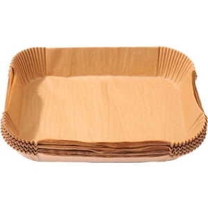 50 Adet Dikdörtgen Tek Kullanımlık Airfryer Pişirme Kağıdı Astar Yapışmaz Pişirme Mat Ninja Foodi Hava Fritöz Aksesuarları (Yurt Dışından)