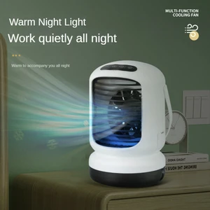 Klima Fanı USB Su Su Buharlı Vantilatör Kişisel Hava Soğutma Fanı Masaüstü Nemlendirme Taşınabilir Fan LED Işıkları ile (Yurt Dışından)