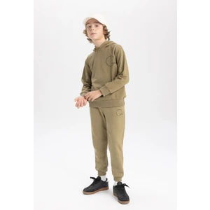 Erkek Çocuk Baskılı Beli Bağcıklı Lastikli Paça Cepli Jogger Eşofman Altı B8927A823CW