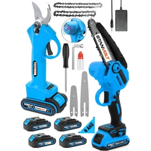 4 Akülü Yağ Pompali 2 Li Set Şarjlı Dal Ağaç Kesme Bağ Budama Makası