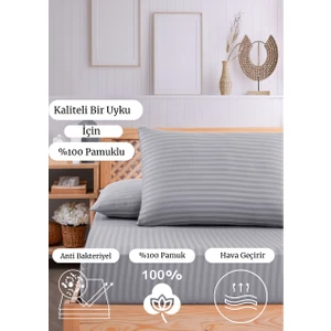 Soft Cotton Çift Kişilik Lastikli Çarşaf Takımı 180X200 cm + 2 Adet Yastık Kılıfı 50X70 cm