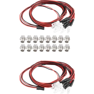 2 Adet 8led 5mm Farlar Rc Aksesuar LED Işıkları 1/10 Model Drift Otomobil Araç Için, Beyaz Kırmızı ve Sarı (Yurt Dışından)
