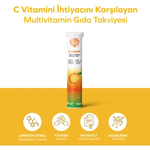 C-Vixon 20 Tablet – Vitamin C, Vitamin B5, Selenyum, Çinko İçeren Multivitamin Gıda Takviyesi