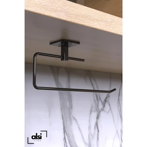 Alsi Home Siyah Rulo Havluluk Peçetelik Yapışkanlı Pratik Banyo Mutfak Askısı Kağıt Rulo Havluluk