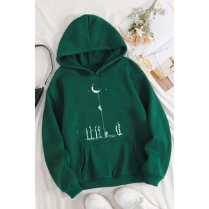 Uygun Tarz Siyah Saturn Sweatshirt