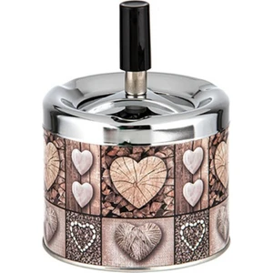 Bas-Çevir Metal Hazneli Küllük Kalpler3 9 cm