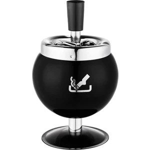 Bas-Çevir Metal Hazneli Küllük Standlı Siyah 8 cm