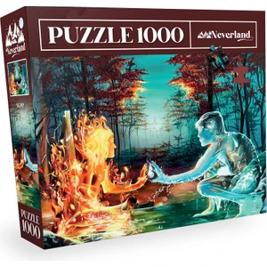 Puzzle 1000 Parça Fire And Water Ateş ve Su Orta Zorluk Kaliteli Karton 48x68 cm