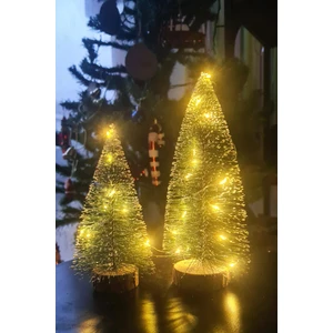Işıklı Büyük 2li Masa Üstü Yılbaşı Ağacı Seti 2 Ad -15 ve 20CM