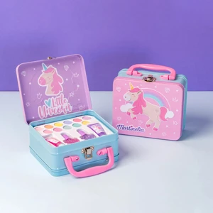 Unicorn Kız Çocuk Metal Çantalı Güzellik Seti