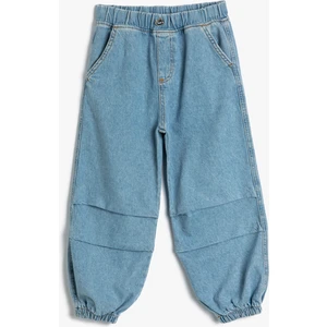 Paraşüt Kot Pantolon Pamuklu Beli Lastikli Cepli Parachute Jean
