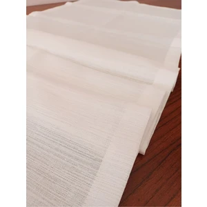 Zeren Home Polyester Keten Simli Runner Beyaz 40X150CM