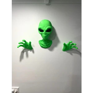 KemX3D Alien Uzaylı Duvar Dekorasyonu Veya Kulaklık Tutucu