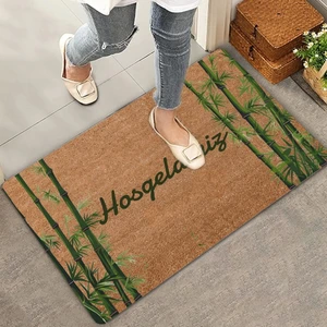 Valerine Life Yeşil Iyi Şans Bambuları Hoş Geldiniz Kapı Önü Paspası 45X70CM