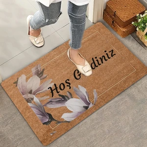 Valerine Life Pudra Rengi Zambak Çiçeği Hoş Geldiniz Kapı Önü Paspası 45X70CM
