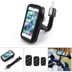 Her Model Telefona Uyumlu Motosiklet, Scooter Için Aynaya Takılan Su Geçirmez Telefon Tutucu, Dokunmatik Kapaklı Tutucu