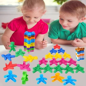 Oyuncak Çöp Adam Puzzle Yapboz Bulmaca 20 Parça Montajlı Yapı Taşları Eğitici Set