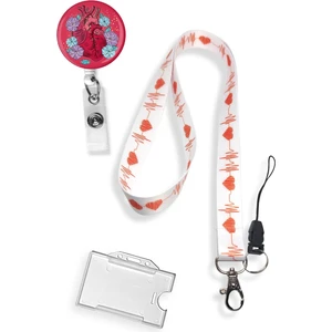 Ekg Anatomik Kalp 3lü Set Boyun Ipi Telefon Askısı Yoyo Anahtarlık Yaka Kartı