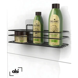 Alsi Home Yapışkanlı Banyo Rafı Şampuanlık Sabunluk Banyo Duş Askısı
