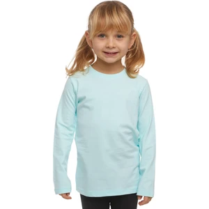 Uçuk Turkuaz Basic Unisex Çocuk Mevsimlik Sıfır Yaka Uzun Kollu Tişört