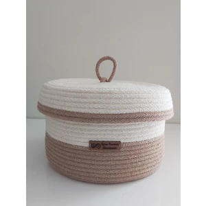 Home Decors By Özlem Kapaklı Sepet Hasır Sepet Düzenleyici Organizer Dekorasyon Hediyelik - 20X12 cm