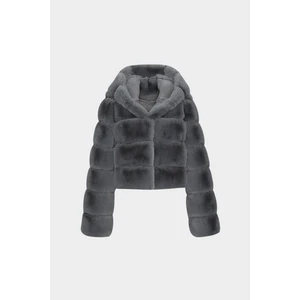 AÇELYAOKCU Premium Kapüşonlu Kadın Rex Suni Kürk Ceket