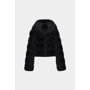 AÇELYAOKCU Premium Kapüşonlu Kadın Rex Suni Kürk Ceket