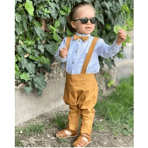 Ares Kids Fashion Salopet Takım Gömlek Papyon ve Salopet