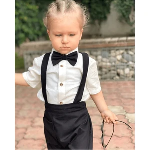 Ares Kids Fashion Salopet Takım Gömlek Papyon ve Salopet
