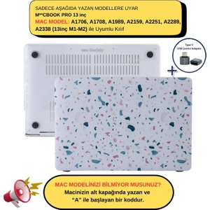 Macbook Pro Kılıf 13 inç M1-M2 A1706-08 A1989 A2159 A2251 A2289 A2338 ile Uyumlu TerrazzoNL