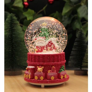 Hediye Biziz Yılbaşı Kar Küresi Noel Işıklı ve Müzikli Christmas Noel Baba ve Kardan Adam