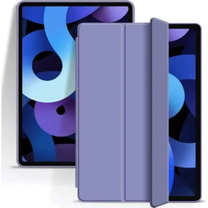 Apple iPad 8.nesil 10.2 Inç Yatay Standlı Arka Silikon Güçlü Mıknatıslı Uyku Modlu Silikon Smart Kılıf (Model A2270,A2428,A2429,A2430)