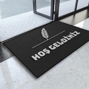 Valerine Life Avukat Bürosu Ve Noter Gri Renk Hoş Geldiniz Kapı Önü Paspası 45 x 70 cm
