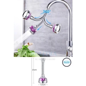 Su Armatürleri Pervaneli Turbo Flex Su Tasarruflu Mutfak Lavabo Banyo Musluk Başlığı Batarya Ucu