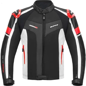 Motosiklet Montu Full Korumalı 4 Mevsim Pu Kaplamalı Deri ve Maxdura Kumaş Motor Mont Red