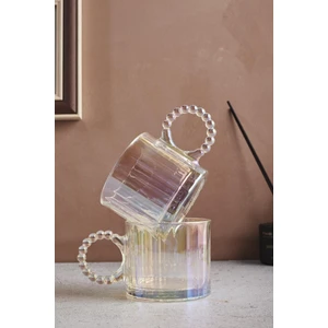 Ringo Line Luster 2'li 325 ml Cam Kupa Boncuklu Kulp Mug