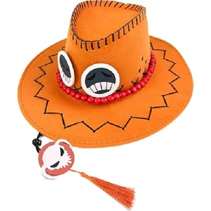 One Piece Ace Anime Cosplay Turuncu Şapka