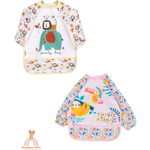 Uzun Kollu Mama Önlüğü 2'li Set (6-24 Ay) Jungle-Safari