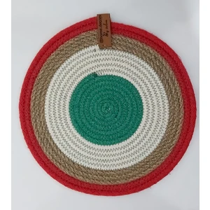 Home Decors By Özlem 2'li Nihale Hasır El Yapımı Mutfak Aksesuar Tarz Moda Yemek Sofra Altlık - 22X22CM