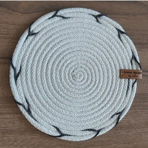 Home Decors By Özlem 2'li Ekru Nihale Hasır El Yapımı Mutfak Aksesuar Tarz Moda Yemek Sofra Altlık - 22X22CM