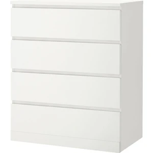 Malm Beyaz 80X100 cm 4 Çekmeceli Şifonyer Komodin