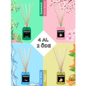 Jardin D'or 4'lü Çubuklu Oda Kokusu Seti - Avantajlı Paket (Deniz Yosunu-Kiraz Çiçeği-Kavun-Serin Su)