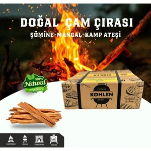 Kohlen Doğal Çam Çırası - Şömine, Mangal ve Soba Için Hızlı Tutuşturucu