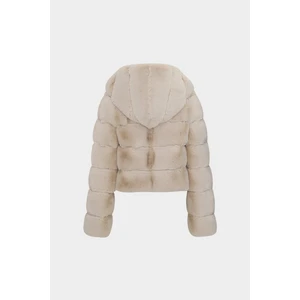 AÇELYAOKCU Premium Kapüşonlu Kadın Rex Suni Kürk Ceket